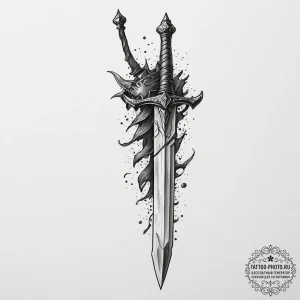 A broken sword of a knight, artistic tattoo s... - эскиз тату (№1751644905_0, 04.07.2025 16:01) — tattoo-photo.ru