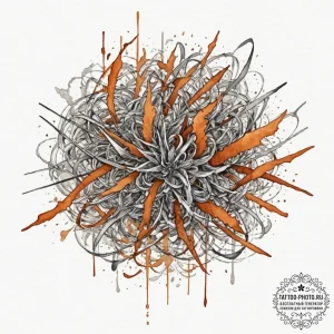 The abstract patterns of rust on a sheet of m... - эскиз тату (№1751645076_0, 04.07.2025 16:04) — tattoo-photo.ru