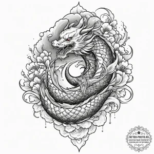 Clown, concept art for tattoo, irezumi japane... - эскиз тату (№1751645248_0, 04.07.2025 16:07) — tattoo-photo.ru
