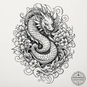 Cthulhu, tattoo drawing outline, clean lines,... - эскиз тату (№1751646570_0, 04.07.2025 16:29) — tattoo-photo.ru