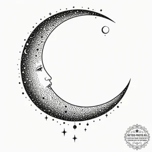 Tattoo sketch a 'moon' on one, a 'star' on th... - эскиз тату (№1751647003_0, 04.07.2025 16:36) — tattoo-photo.ru