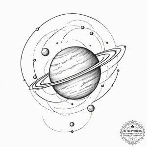 Tattoo design a planet with a powerful, prote... - эскиз тату (№1751648974_0, 04.07.2025 17:09) — tattoo-photo.ru