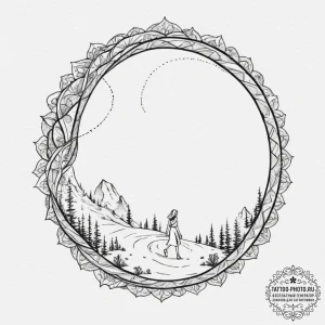 Tattoo sketch a stylized human silhouette wal... - эскиз тату (№1751649142_0, 04.07.2025 17:12) — tattoo-photo.ru