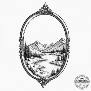 Tattoo sketch a small, stylized window lookin... - эскиз тату (№1751649312_0, 04.07.2025 17:15) — tattoo-photo.ru