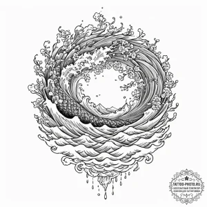Tattoo sketch a surreal landscape where the t... - эскиз тату (№1751650600_0, 04.07.2025 17:36) — tattoo-photo.ru
