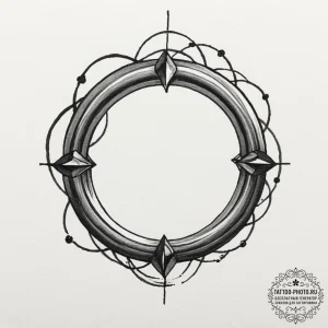 Ring, artistic tattoo sketch, blackwork tatto... - эскиз тату (№1751651190_0, 04.07.2025 17:46) — tattoo-photo.ru