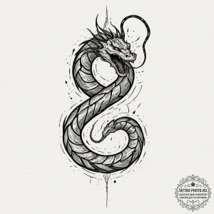 Tattoo design an uroboros serpent whose body... - эскиз тату (№1751652905_0, 04.07.2025 18:15) — tattoo-photo.ru