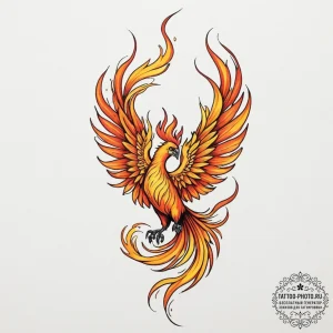 Tattoo sketch a minimalist phoenix, formed fr... - эскиз тату (№1751653832_0, 04.07.2025 18:30) — tattoo-photo.ru