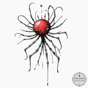 Bacteriophage, artistic tattoo sketch, on a c... - эскиз тату (№1751654179_0, 04.07.2025 18:36) — tattoo-photo.ru