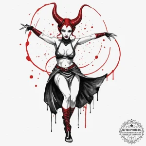 Chicano style art of a beautiful twi'lek danc... - эскиз тату (№1751655030_0, 04.07.2025 18:50) — tattoo-photo.ru