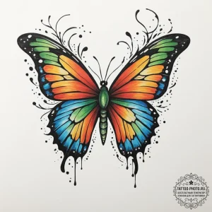 Tattoo design a butterfly with wings made of... - эскиз тату (№1751656641_0, 04.07.2025 19:17) — tattoo-photo.ru