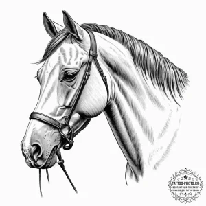 A person grooming a horse., artistic tattoo s... - эскиз тату (№1751656810_0, 04.07.2025 19:20) — tattoo-photo.ru