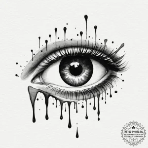 Tattoo design a quiet, focused eye with unwav... - эскиз тату (№1751660398_0, 04.07.2025 20:19) — tattoo-photo.ru