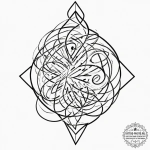 Tattoo sketch a sheet music segment that spel... - эскиз тату (№1751662431_0, 04.07.2025 20:53) — tattoo-photo.ru
