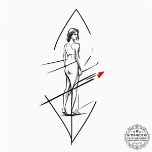 Tattoo sketch a lone figure standing at the c... - эскиз тату (№1751662911_0, 04.07.2025 21:01) — tattoo-photo.ru