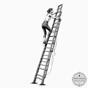 Tattoo sketch a human figure climbing a ladde... - эскиз тату (№1751664101_0, 04.07.2025 21:21) — tattoo-photo.ru