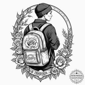 Tattoo sketch a person's silhouette with a he... - эскиз тату (№1751665271_0, 04.07.2025 21:41) — tattoo-photo.ru