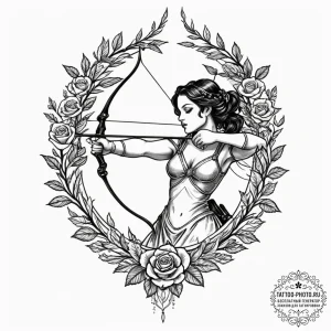 Tattoo sketch a sagittarius archer in action,... - эскиз тату (№1751665781_0, 04.07.2025 21:49) — tattoo-photo.ru