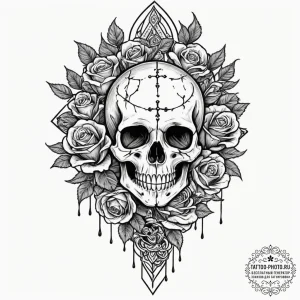 A linework tattoo of the cursed videotape, wi... - эскиз тату (№1751666618_0, 04.07.2025 22:03) — tattoo-photo.ru