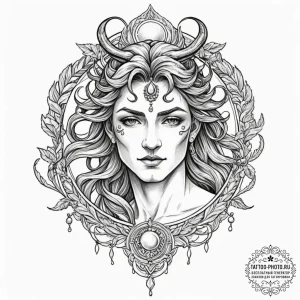 A sketch of pan, the god of the wild., artist... - эскиз тату (№1751666858_0, 04.07.2025 22:07) — tattoo-photo.ru