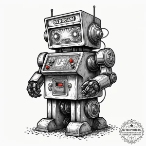 Tattoo design a classic arcade machine transf... - эскиз тату (№1751667018_0, 04.07.2025 22:10) — tattoo-photo.ru