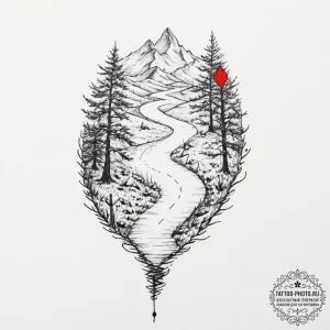 Tattoo design a path that is a single, unspoo... - эскиз тату (№1751668301_0, 04.07.2025 22:31) — tattoo-photo.ru