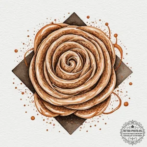 Square, tattoo line art, sepia tone sketch, v... - эскиз тату (№1751668639_0, 04.07.2025 22:37) — tattoo-photo.ru