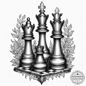 Tattoo design a chessboard with a single, per... - эскиз тату (№1751669740_0, 04.07.2025 22:55) — tattoo-photo.ru