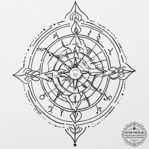 Tattoo sketch a zodiac glyph with a light, ai... - эскиз тату (№1751670163_0, 04.07.2025 23:02) — tattoo-photo.ru