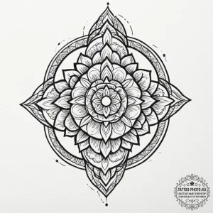 Tattoo design a minimalist symbol of a "quest... - эскиз тату (№1751671347_0, 04.07.2025 23:22) — tattoo-photo.ru
