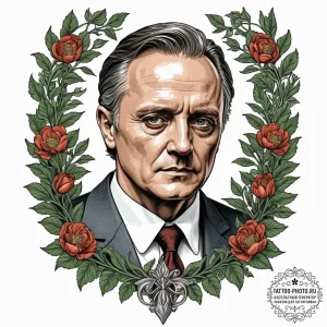 A graphic novel portrait of hannibal lecter,... - эскиз тату (№1751671515_0, 04.07.2025 23:25) — tattoo-photo.ru
