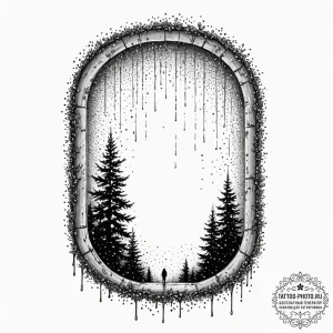 Tattoo design a delicate rain-streaked window... - эскиз тату (№1751672021_0, 04.07.2025 23:33) — tattoo-photo.ru