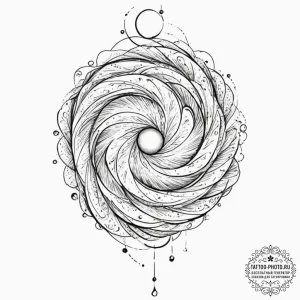 Tattoo design a 'cosmic swirl' on one, its co... - эскиз тату (№1751672778_0, 04.07.2025 23:46) — tattoo-photo.ru