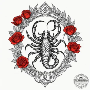 Tattoo design a scorpio scorpion, an ancient... - эскиз тату (№1751672866_0, 04.07.2025 23:47) — tattoo-photo.ru
