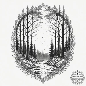 Tattoo sketch an ethereal mist rising from a... - эскиз тату (№1751672950_0, 04.07.2025 23:49) — tattoo-photo.ru