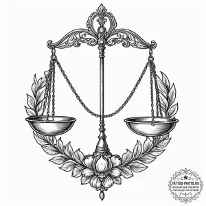 Tattoo sketch libra's scales, realistically d... - эскиз тату (№1751673120_0, 04.07.2025 23:52) — tattoo-photo.ru