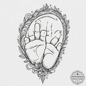 Tattoo sketch a foot with a small, intricate... - эскиз тату (№1751673289_0, 04.07.2025 23:54) — tattoo-photo.ru