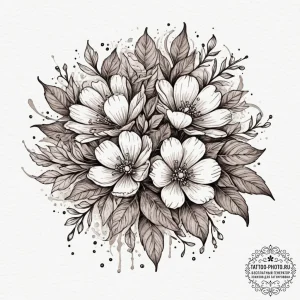 Tattoo design a secret garden with glowing fl... - эскиз тату (№1751674570_0, 05.07.2025 00:16) — tattoo-photo.ru