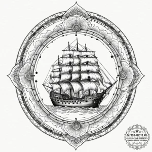 A watercolor sketch of the haunted ship from... - эскиз тату (№1751674653_0, 05.07.2025 00:17) — tattoo-photo.ru