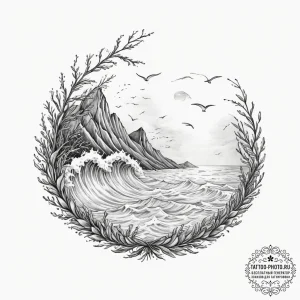Tattoo design an abstract representation of t... - эскиз тату (№1751675506_0, 05.07.2025 00:31) — tattoo-photo.ru