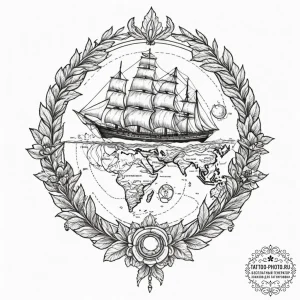 Tattoo design a map of the world, but the con... - эскиз тату (№1751675676_0, 05.07.2025 00:34) — tattoo-photo.ru
