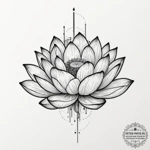 Tattoo sketch a lotus flower with a soundwave... - эскиз тату (№1751676357_0, 05.07.2025 00:45) — tattoo-photo.ru