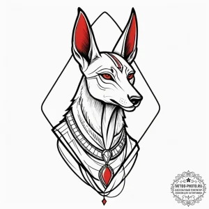 Art deco anubis, artistic tattoo sketch, on a... - эскиз тату (№1751677375_0, 05.07.2025 01:02) — tattoo-photo.ru