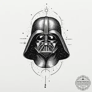 Linework tattoo design of darth vader's silho... - эскиз тату (№1751678231_0, 05.07.2025 01:17) — tattoo-photo.ru