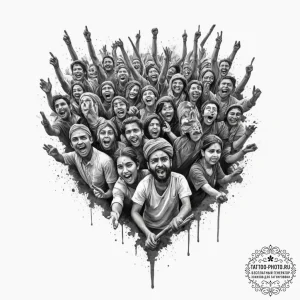 The colorful chaos of the holi festival in in... - эскиз тату (№1751679339_0, 05.07.2025 01:35) — tattoo-photo.ru