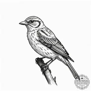 Tattoo design a small, clean outline of a bir... - эскиз тату (№1751679594_0, 05.07.2025 01:39) — tattoo-photo.ru