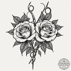 Tattoo design a pair of delicate, sharp sciss... - эскиз тату (№1751680440_0, 05.07.2025 01:54) — tattoo-photo.ru
