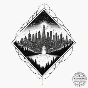 Tattoo design a glowing force field protectin... - эскиз тату (№1751681791_0, 05.07.2025 02:16) — tattoo-photo.ru