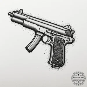 A sketch of a thompson submachine gun, the we... - эскиз тату (№1751682211_0, 05.07.2025 02:23) — tattoo-photo.ru