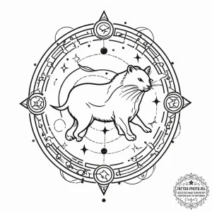 Tattoo sketch a subtle silhouette of the zodi... - эскиз тату (№1751682812_0, 05.07.2025 02:33) — tattoo-photo.ru
